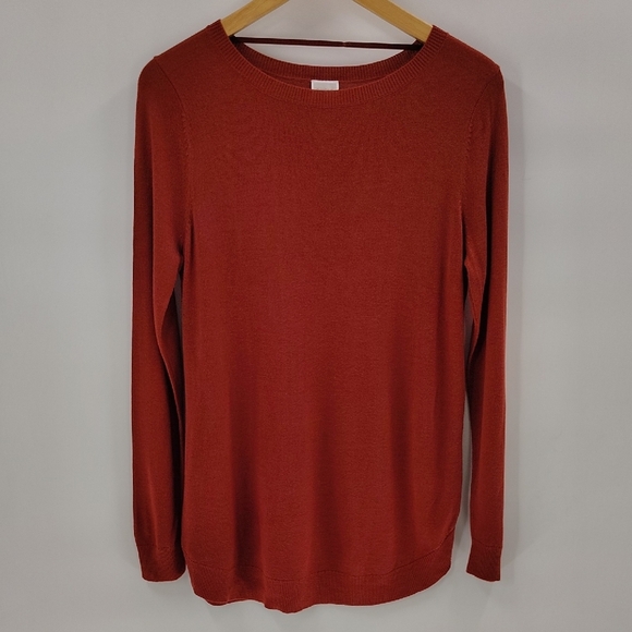 CUPIO Rust Pullover Sweater Size Large Rounded Bottom Long Sleeve Great For Fall - Picture 1 of 7